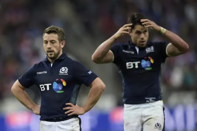 Scotland players look dejected