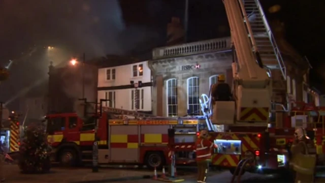 Sudbury Fire at night