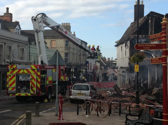 Sudbury Fire Scene with fire service