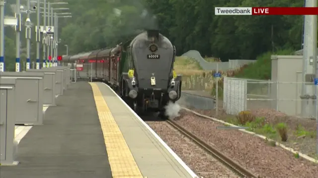Train pulling into the station