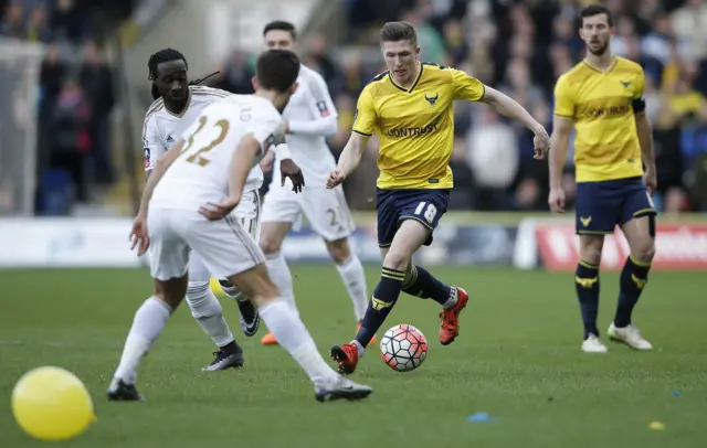 Oxford midfielder John Lundstrum