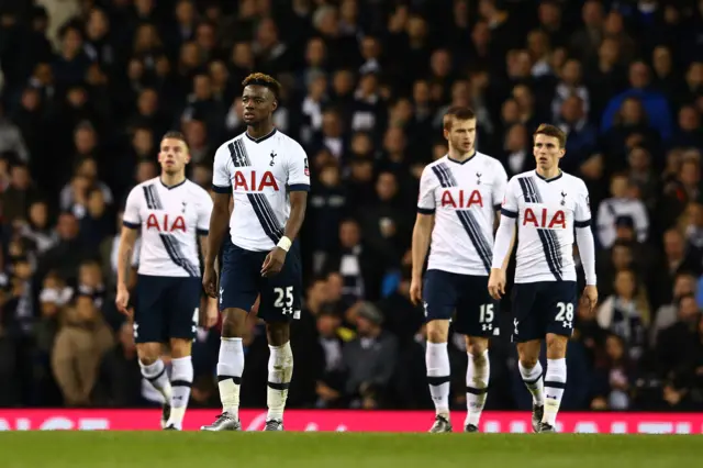 Tottenham look on dejected