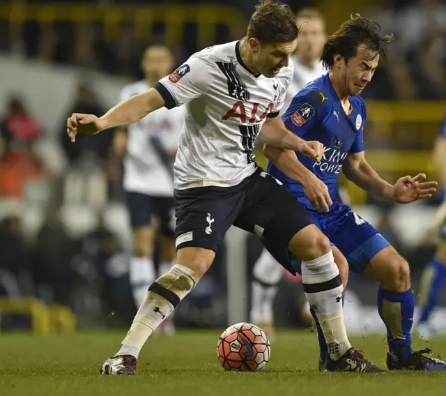 Shinji Okazaki and Kevin Wimmer