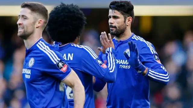 Diego Costa celebrates