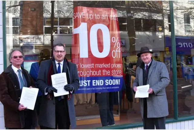 campaigners John Myra and councillors Sam Margrave and David Bill