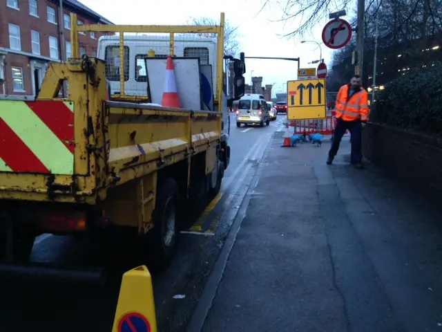 Roadworks in Leicester