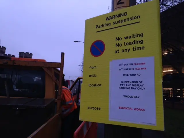 Roadworks sign