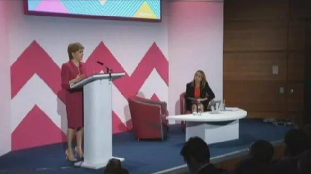 Nicola Sturgeon talking about BBC Scotland at the Edinburgh Festival 2015