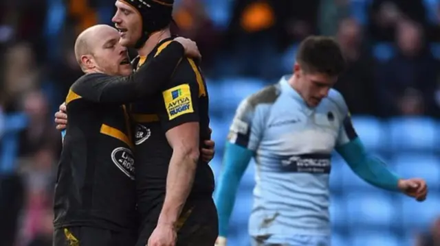 Wasps celebrate win over Worcester