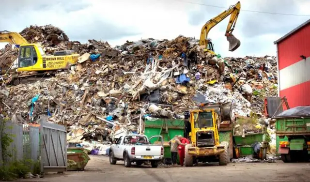 The RDF waste mound, pictured in December 2013