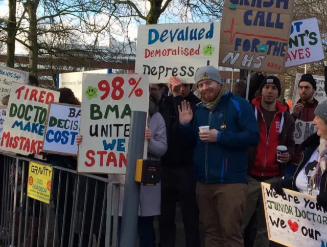 Arrowe Park Hospital picket line