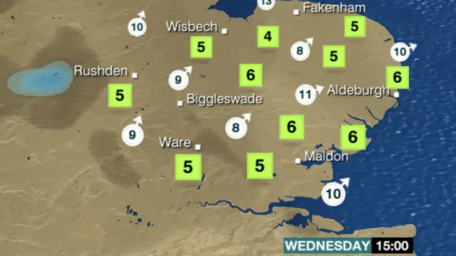 Wednesday's weather map