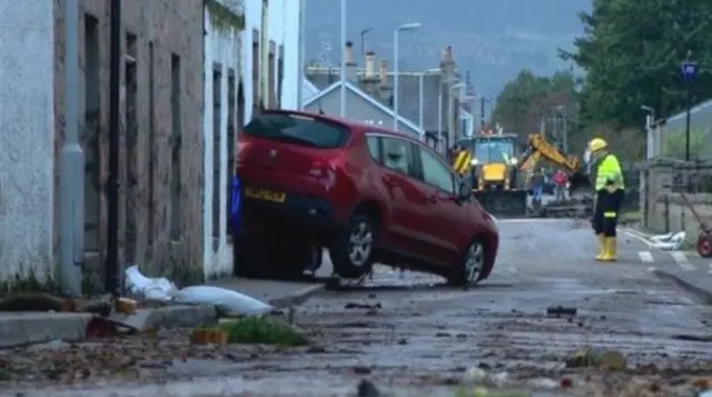 Flood damage in Ballater 2015