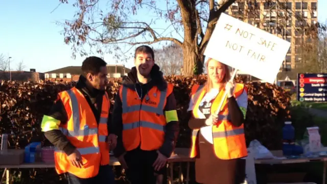 Picket line at Ipswich Hospital