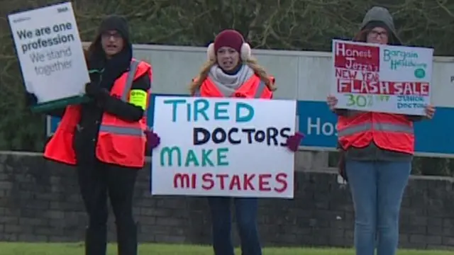 Striking doctors, Derriford Hospital, Plymouth