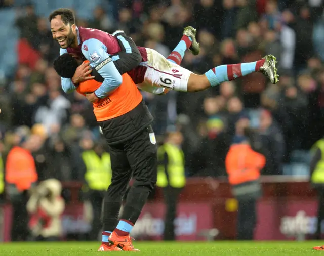 Joleon Lescott celebrates match win