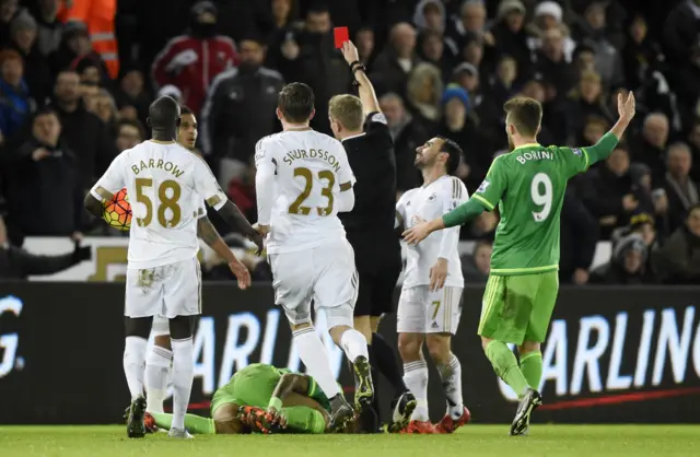 Kyle Naughton red card