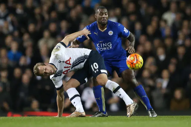 Wes Morgan and Harry Kane