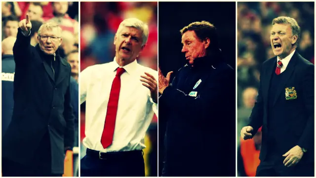 Sir Alex Ferguson, Arsene Wenger, Harry Redknapp and David Moyes