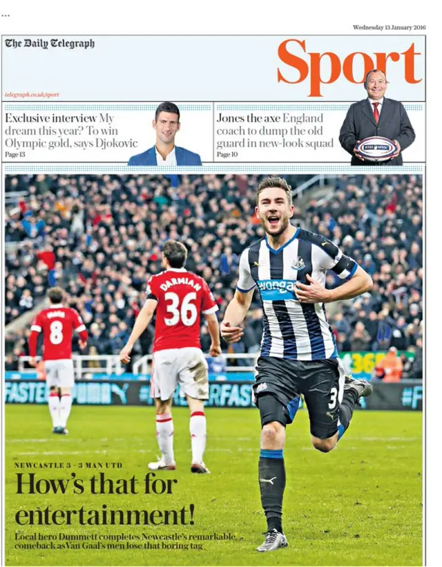 Daily Telegraph back page