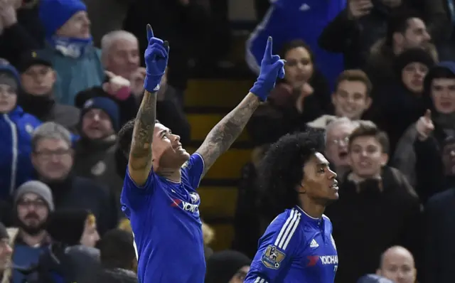 Kenedy and Willian celebrate a goal