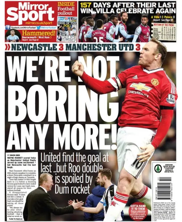 Daily Mirror back page