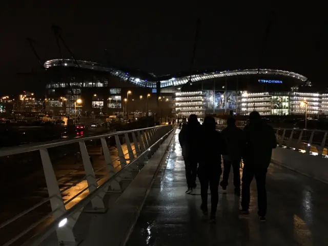 On the way to the Etihad Stadium