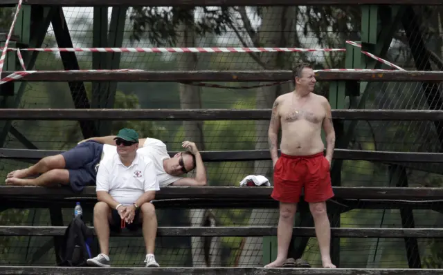 cricket fans at the Test match