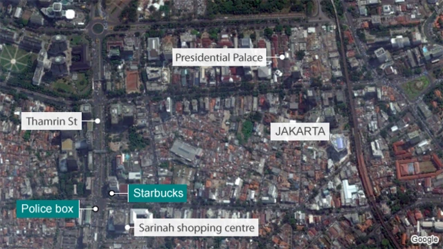 Map of key locations in Jakarta