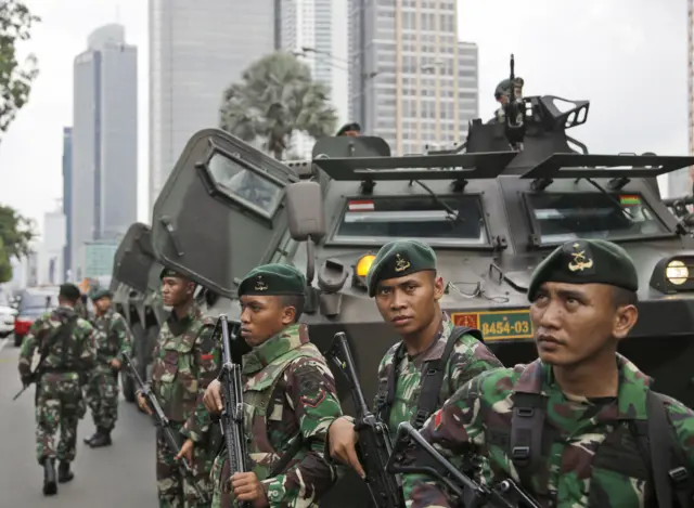 Indonesian soldiers in Jakarta