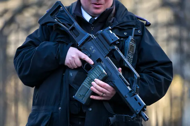 An armed British police officer