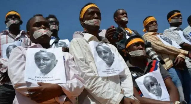 Somali journalists protesting