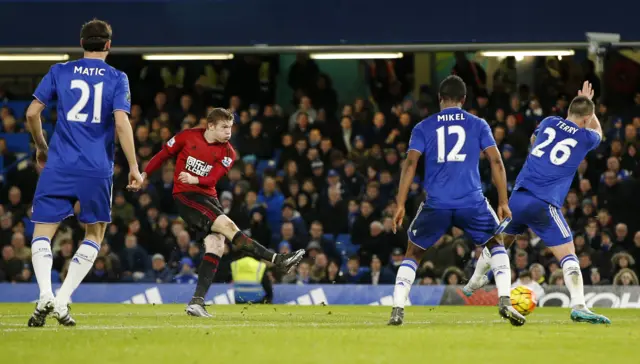 James McClean scores for West Brom v Chelsea