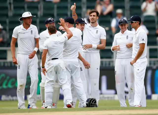 England's players celebrate