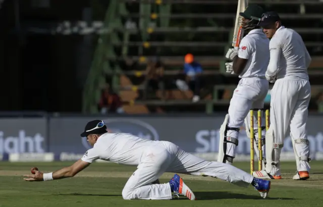 James Anderson fields a ball