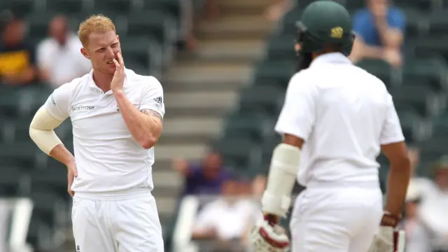 Ben Stokes looks frustrated