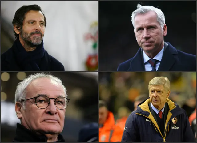 Quiche Sanchez Flores, Alan Pardew, Claudio Ranieri, Arsene Wenger