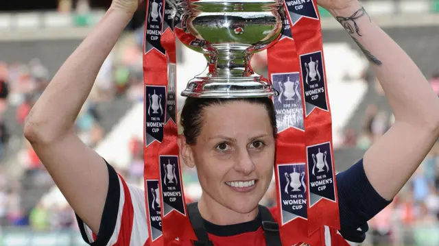 Kelly Smith with the Women's FA Cup