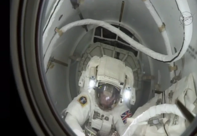 Tim Peake getting ready to leave the station