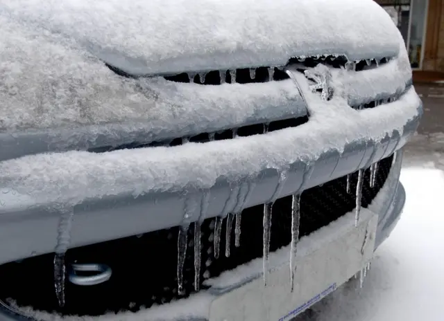 Ice on car