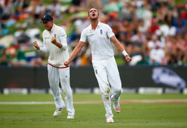 Stuart Broad celebrates