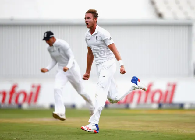 Stuart Broad celebrates