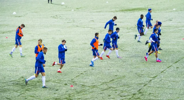 Kilmarnock players warming up