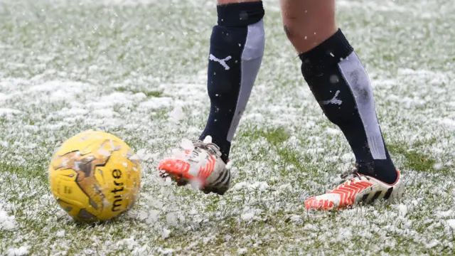 A football in the snow