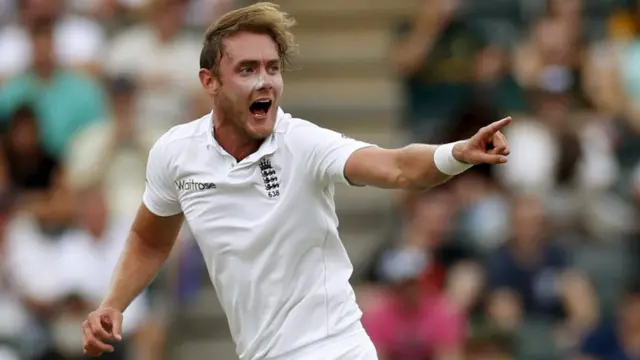 Stuart Broad celebrates