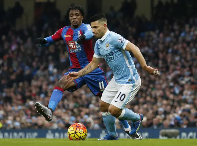 Sergio Aguero and Wilfried Zaha