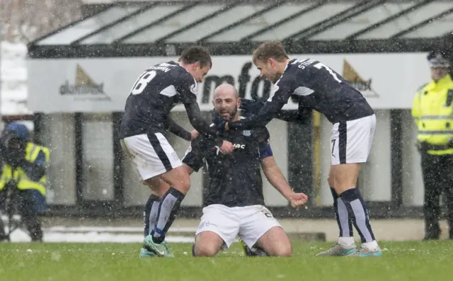 Dundee players celebrating