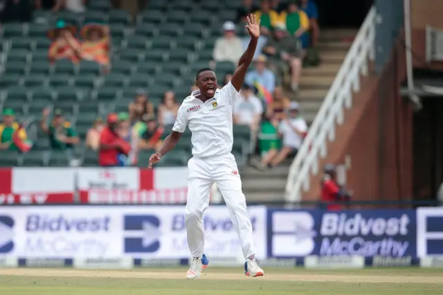 Kagiso Rabada celebrates