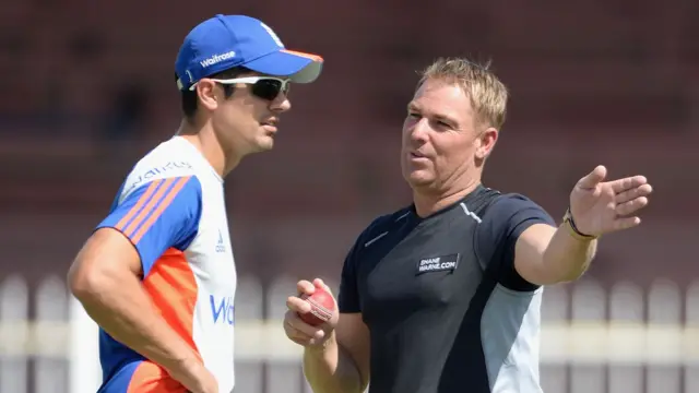 Alastair Cook and Shane Warne