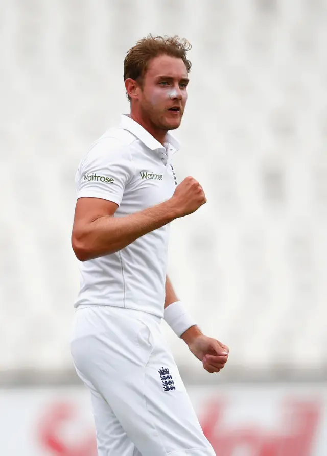 Stuart Broad celebrates